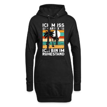 Ich Muss Gar Nix Ich Bin Im Ruhestand - Hoodie-Kleid - Schwarz - Vorne