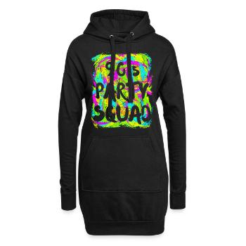 Tenue de fête des années 90 Neon Look Retro - Sweat-shirt à capuche long Femme - noir - Devant