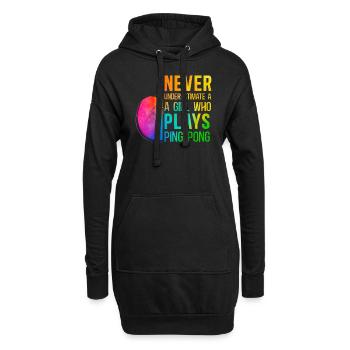 Ping Pong Table Tennis Fille - Sweat-shirt à capuche long Femme - noir - Devant