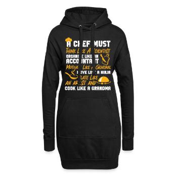 Cuisine Cuisine Chef Un Chef - Sweat-shirt à capuche long Femme - noir - Devant