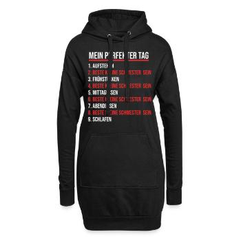 Schwestern Geschwister Schwester - Hoodie-Kleid - Schwarz - Vorne