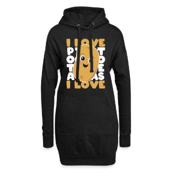 J’adore les pommes de terre Pommes de terre Pommes de terre Cadeau - Sweat-shirt à capuche long Femme - noir - Devant
