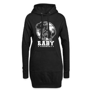Neugeborenes Baby Saurus Baby Geburt Dinosaurier - Hoodie-Kleid - Schwarz - Vorne