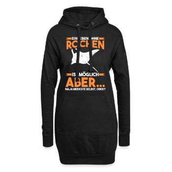 Rochen Mantarochen - Hoodie-Kleid - Schwarz - Vorne