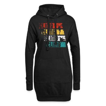 Escalade rétro - Sweat-shirt à capuche long Femme - noir - Devant