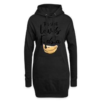 This Shirt loves Pasta | Pasta Lover - Hoodie-Kleid - Schwarz - Vorne