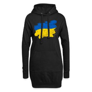 Chemise d’Ukraine Drapeau ukrainien - Sweat-shirt à capuche long Femme - noir - Devant