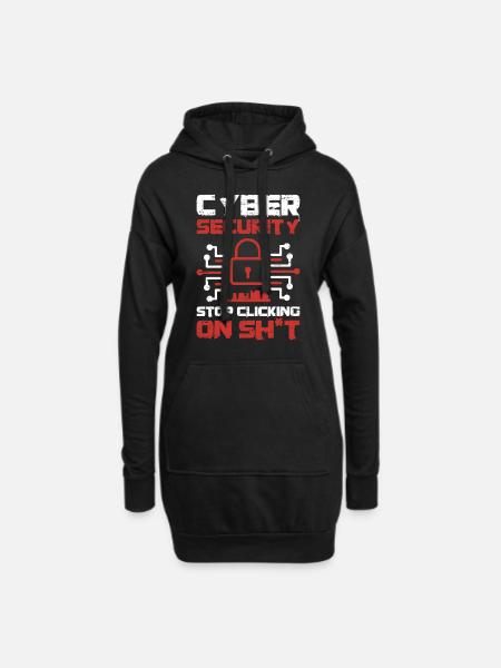 Cyber Security Hört auf zu klicken - Hoodie-Kleid - Schwarz