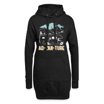 Ad-Van-Ture Campen Camper Van Motorhome Gift - Hoodie Dress - black - Front