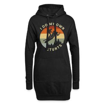 Je fais mes propres cascades - Sweat-shirt à capuche long Femme - noir - Devant