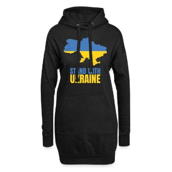 Stand avec Ukraine Vintage Ukraine Flag - Sweat-shirt à capuche long Femme - noir - Devant