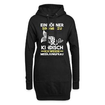 Meerjungfrauen - Hoodie-Kleid - Schwarz - Vorne