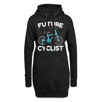 Radfahrer Fahrrad Neugeborenes Baby Radfahren - Hoodie-Kleid - Schwarz - Vorne