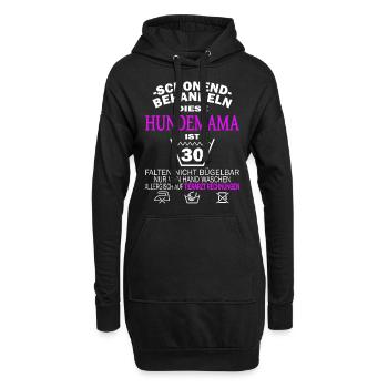 Hundemama 30. Geburtstag Schonend behandeln - Hoodie-Kleid - Schwarz - Vorne