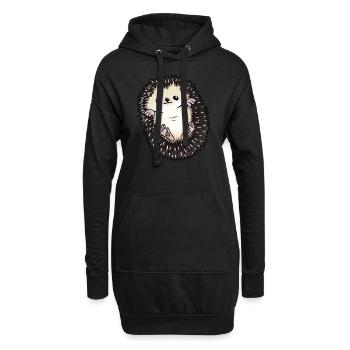 Heartbeat Costume de hérisson africain à ventre blanc - Sweat-shirt à capuche long Femme - noir - Devant