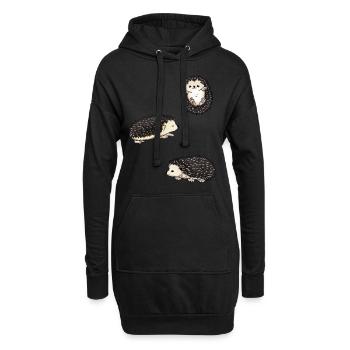 Heartbeat Costume de hérisson africain à ventre blanc - Sweat-shirt à capuche long Femme - noir - Devant