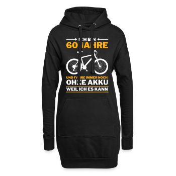 60 Jahre 60. Geburtstag Fahrrad ohne Akku - Hoodie-Kleid - Schwarz - Vorne