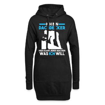 Dachdecker - Hoodie-Kleid - Schwarz - Vorne