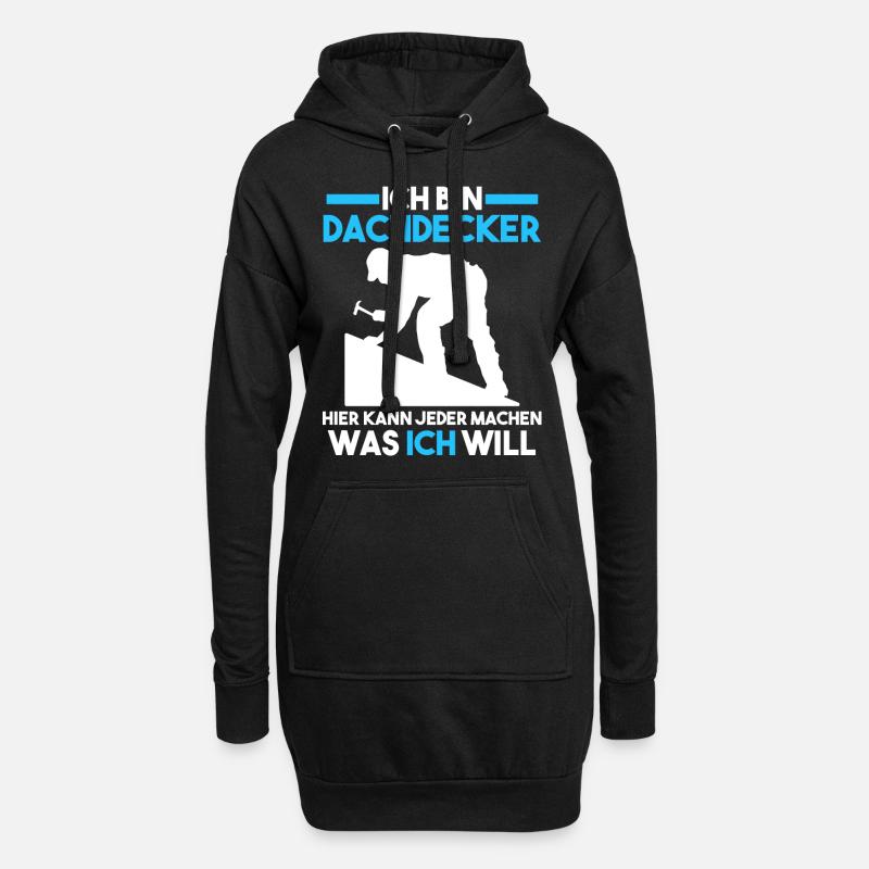 Dachdecker - Hoodie-Kleid - Schwarz