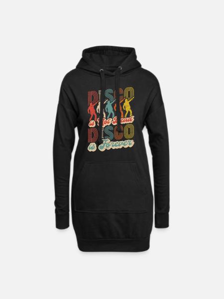 Disco Is Not Dead Disco Is Forever - Hoodie Dress - black