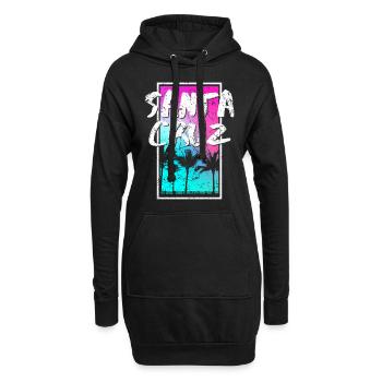 Santa Cruz California Vintage Retro Sunset - Hoodie-Kleid - Schwarz - Vorne
