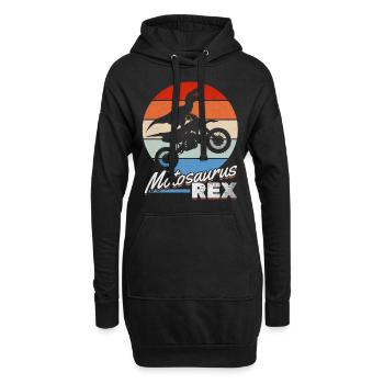 Dirtbike Dino Motocross Dinosaure MotoSaurus Rex - Sweat-shirt à capuche long Femme - noir - Devant
