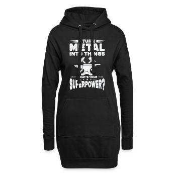 Forgeron Maréchal-ferrant Enclume Fer Forgé - Sweat-shirt à capuche long Femme - noir - Devant