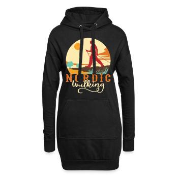Marche nordique Bâtons de marche nordique - Sweat-shirt à capuche long Femme - noir - Devant