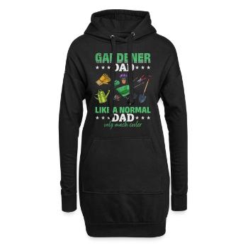 Père jardinier comme un père normal Seulement beaucoup - Sweat-shirt à capuche long Femme - noir - Devant