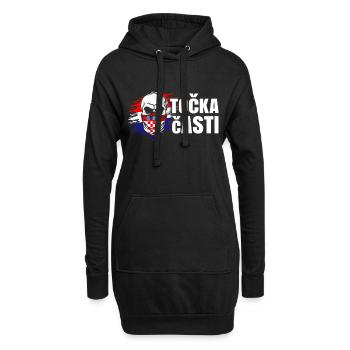 Kroatien - Hoodie-Kleid - Schwarz - Vorne