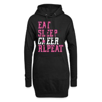 Cheer Cheerleading Eat Sleep Cheer - Hoodie-Kleid - Schwarz - Vorne