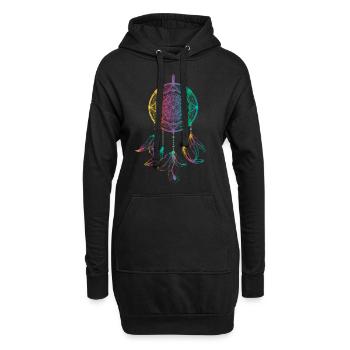 Dreamcatcher Traumfänger Mode für Damen - Hoodie-Kleid - Schwarz - Vorne