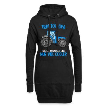Traktor Opa Landwirt Trecker - Hoodie-Kleid - Schwarz - Vorne