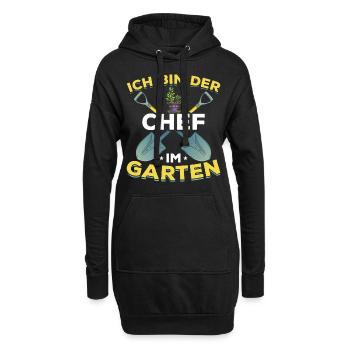 Gärtner I Ich bin der Chef im Garten - Hoodie-Kleid - Schwarz - Vorne