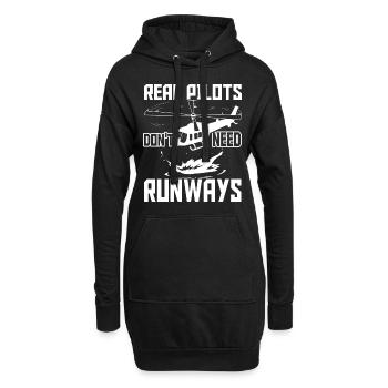 Pilote d’hélicoptère - Sweat-shirt à capuche long Femme - noir - Devant