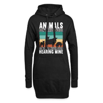 Vegan Vegetarier - Hoodie-Kleid - Schwarz - Vorne