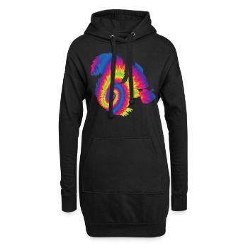 Squirrel Acorn Tie Dye - Hoodie-Kleid - Schwarz - Vorne