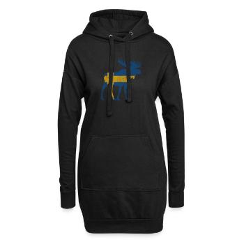 Sweden Schweden Elch - Hoodie-Kleid - Schwarz - Vorne