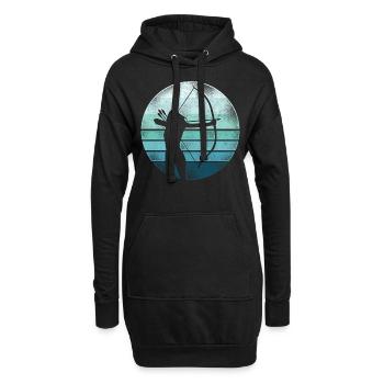 Archery Bow Archer Girl Retro - Hoodie-Kleid - Schwarz - Vorne