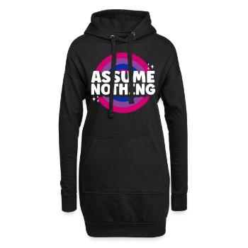 Bisexuel Bi Pride Flag Assume - Sweat-shirt à capuche long Femme - noir - Devant