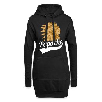 Fête des Pères Tshirt Apache Papa Papa Papa Papa Papi Papa - Sweat-shirt à capuche long Femme - noir - Devant
