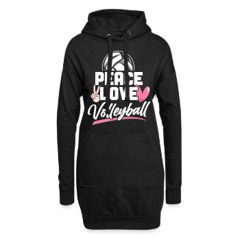 Volleyball Player Team Vintage - Hoodie-Kleid - Schwarz - Vorne