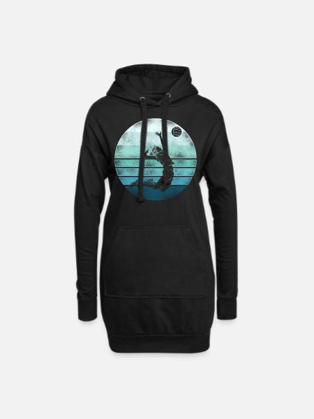 Volleyball Player Team Retro - Hoodie-Kleid - Schwarz