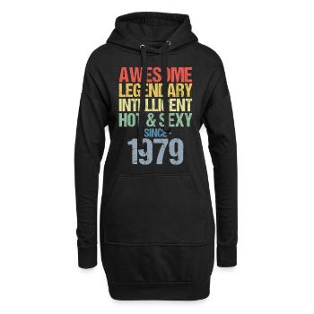 Geboren 1979 Jahrgang 1979 Geburtstag - Hoodie-Kleid - Schwarz - Vorne