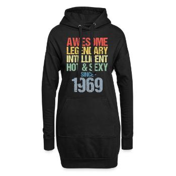 Geboren 1969 Jahrgang 1969 Geburtstag - Hoodie-Kleid - Schwarz - Vorne