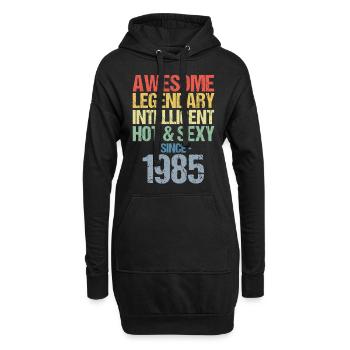Geboren 1985 Jahrgang 1985 Geburtstag - Hoodie-Kleid - Schwarz - Vorne