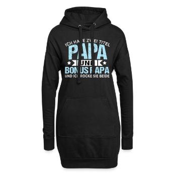 Herren Ich habe zwei Titel Papa und Bonus Papa - Hoodie-Kleid - Schwarz - Vorne