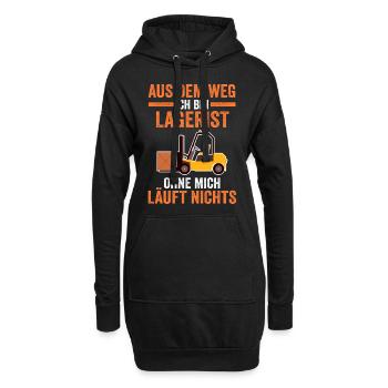 Gabelstaplerfahrer Lagerarbeiter Lagerist - Hoodie-Kleid - Schwarz - Vorne