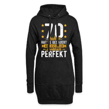 70 Geburtstag Mann 70er 70ter Ich bin 70 Jahre alt - Hoodie-Kleid - Schwarz - Vorne