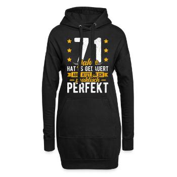 71 Geburtstag Mann 71er 71ter Ich bin 71 Jahre alt - Hoodie-Kleid - Schwarz - Vorne